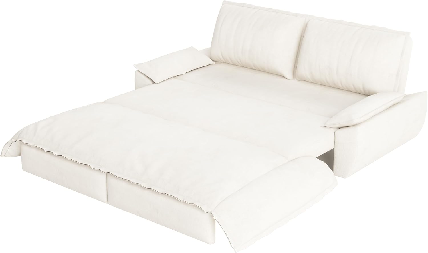 70.1' Sofa Bed Queen Size, Pull Out Couch Bed, 3-in-1 Convertible Sleeper Sofa with Cushion Armrest, Modern Velvet Futon Couch for Living Room, Small Space, Apartment, Bedroom, Beige