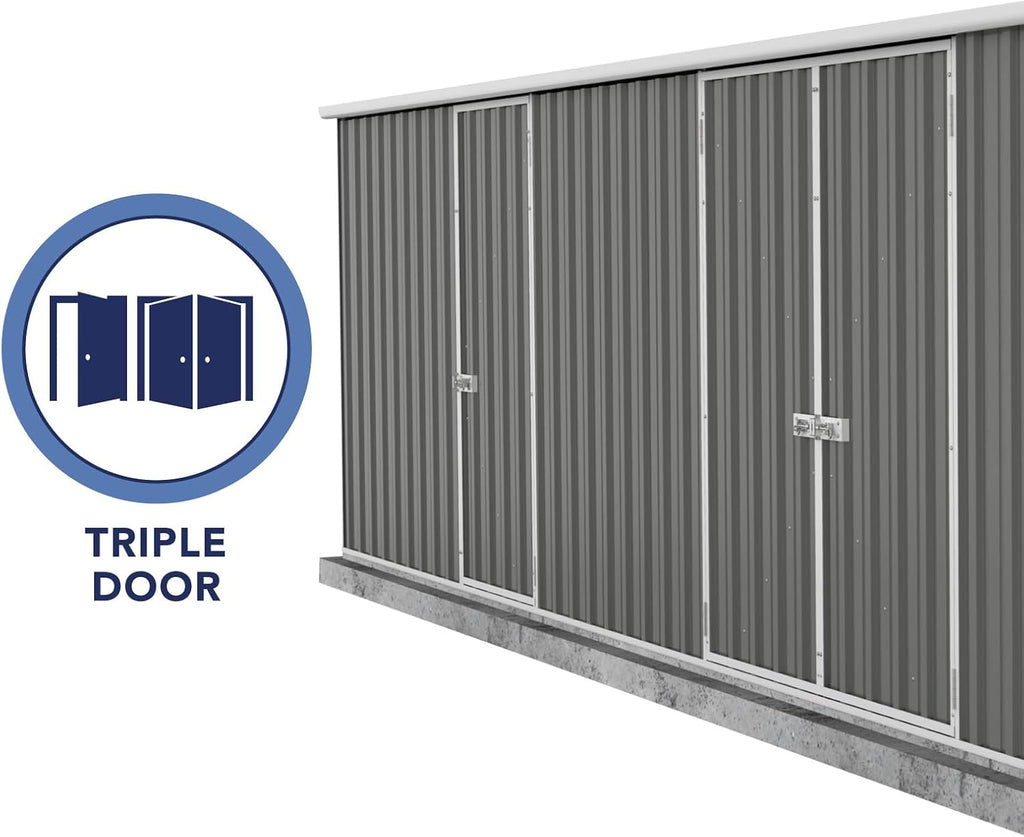 Absco Workshop 20 Ft. x 10 Ft. Metal Storage Shed DIY Galvanized Steel Sheds for Lawn Mower, Equipment, Workbench, Tools, Garden in The Yard, Garden, Patio, Outdoor Storage (Woodland Gray)