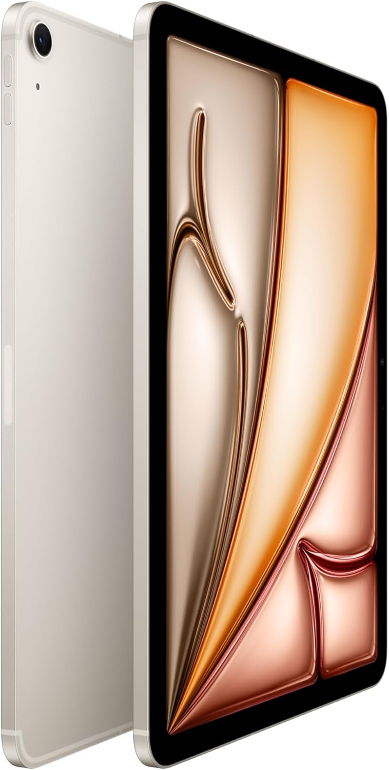 Apple iPad Air 11-inch with M3 chip Built for Apple Intelligence, Liquid Retina Display, 1TB, 12MP Front/Back Camera, Wi-Fi 6E + 5G Cellular, Touch ID, All-Day Battery Life — Starlight