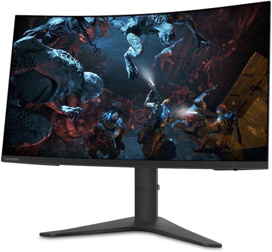 Lenovo G32qc-10 31.5-inch QHD Curved Gaming Monitor, 1440p, AMD FreeSync Premium, DisplayPort, HDMI, Narrow Bezels, Adjustable, VESA Mount, 66A2GCCBUS