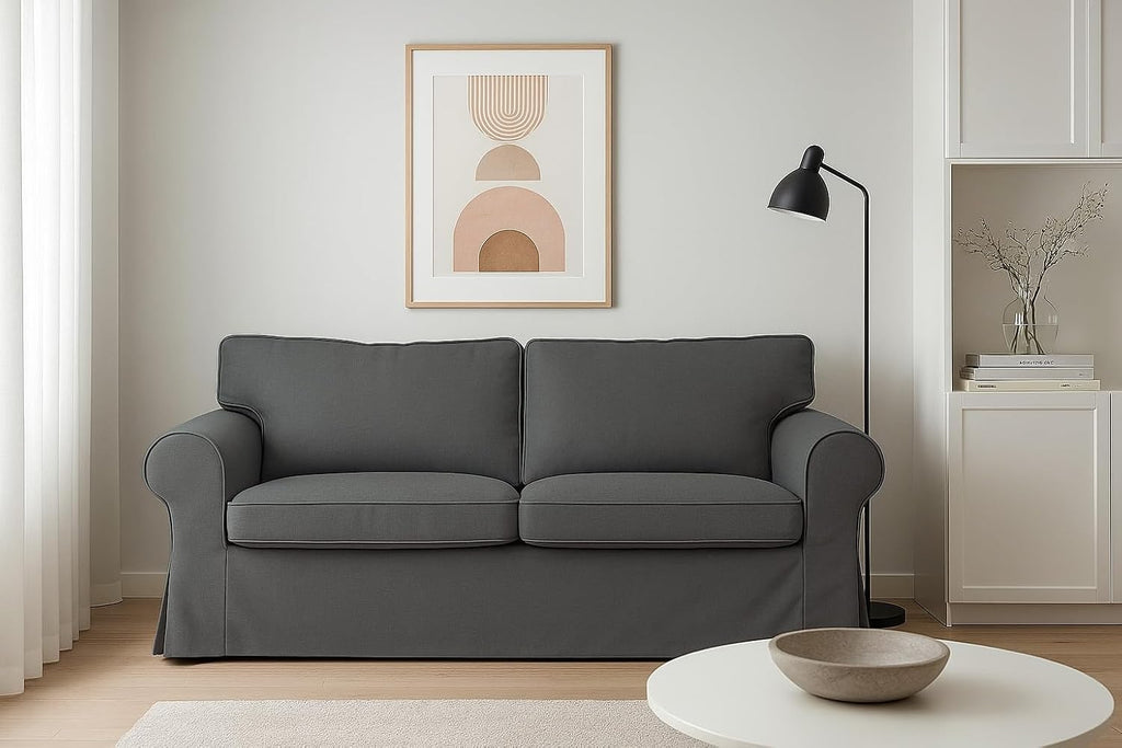 Ektorp Loveseat Cover Replacement for IKEA Ektorp Sofa Cover, Ektorp Couch Cover,Ektorp 2 Seat Sofa Cover(Daily Dark Grey)