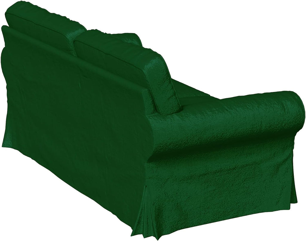 Velvet Pets Friendly Sofa Covers Made Compatible with IKEA Ektorp Loveseat Two Seat Slipcovers (Velvet Dark Green Ektorp 2)