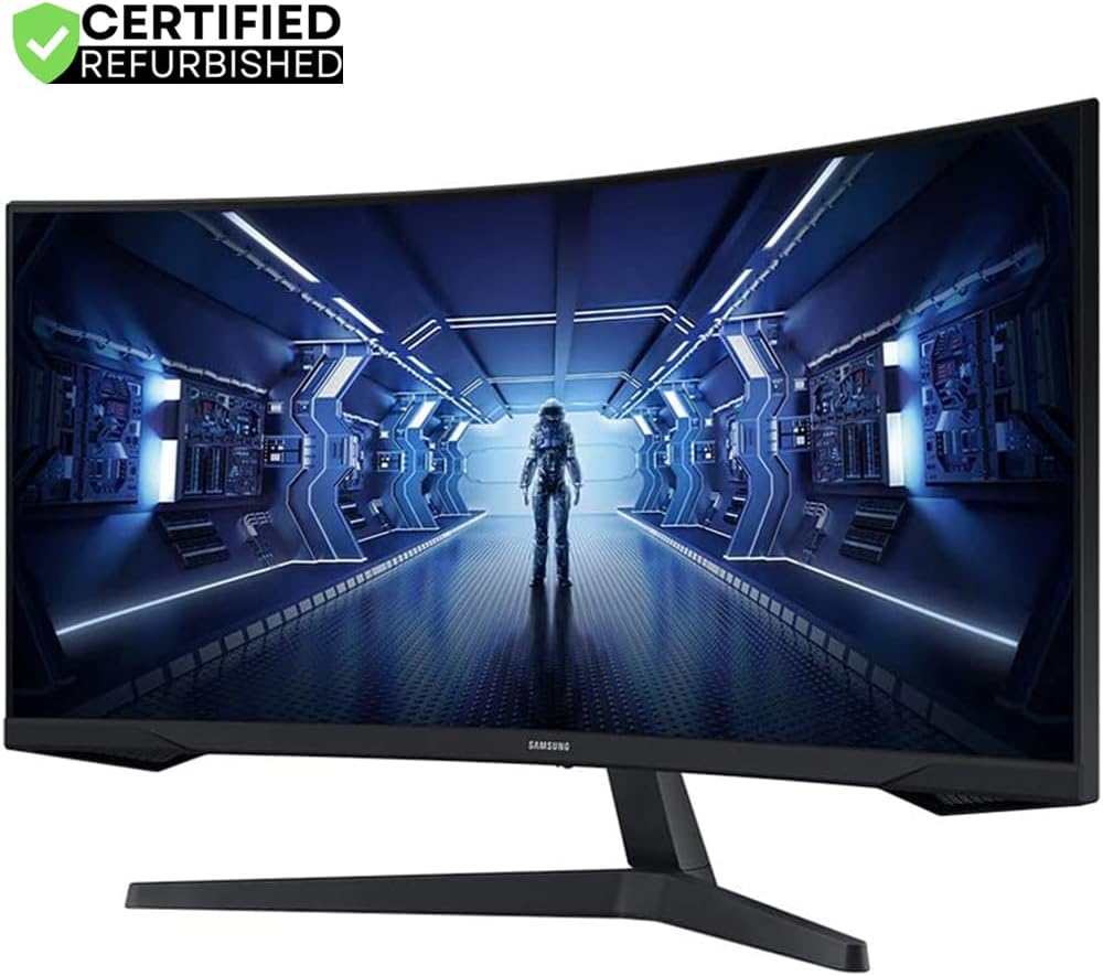 Samsung 34 inch Odyssey G55T WQHD 165Hz 1ms(MPRT) HDR Curved Gaming Monitor - (Renewed)