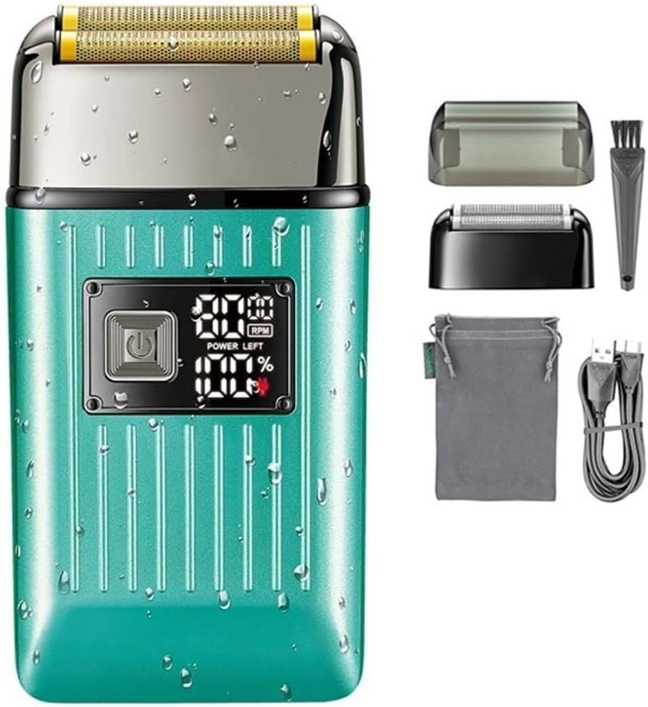 Head Shavers for Bald Men, Electric Shaver Professional Razor Beard Trimmer Shaving Machine Waterproof Rechargeable Foil Shaver for Bald Beard VGR V-357 (Color : Blue with Box)
