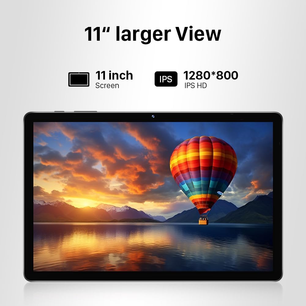 ApoloMedia 11' Tablet, 2026 Android 16 with Octa-core Processor, 8GB RAM+128GB ROM(1TB Expandtion), 7000mAh Battery, HD IPS Large tableta,WiFi 6&BT5.0, Support GMS (Case not Included)
