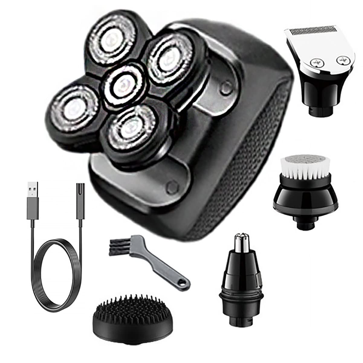 Electric Razor for Men, 5 In 1 Waterproof Facial Body Grooming Set Powerful Electric Shaver For Men Hair Trimmer Beard Electric Razor Bald Shaving Machine