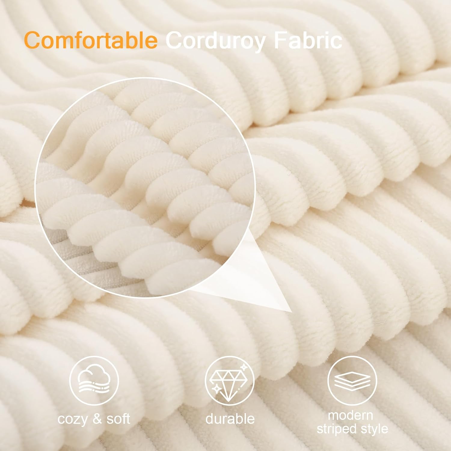 COMAX Convertible Sofa Bed Queen, Corduroy Folding Floor Couch Pull Out Couch Bed Futon Sleeper with Pillows, Fold Out Boneless Sofa Comfy Lounge Mattress Loveseat for Living Room Bedroom, Beige