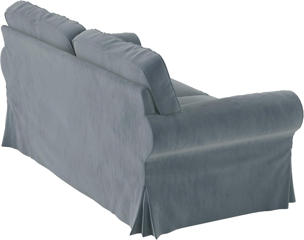 Velvet Pets Friendly Sofa Covers Made Compatible for IKEA Ektorp Loveseat Two Seat Slipcovers (Velvet Light Gray Ektorp 2)