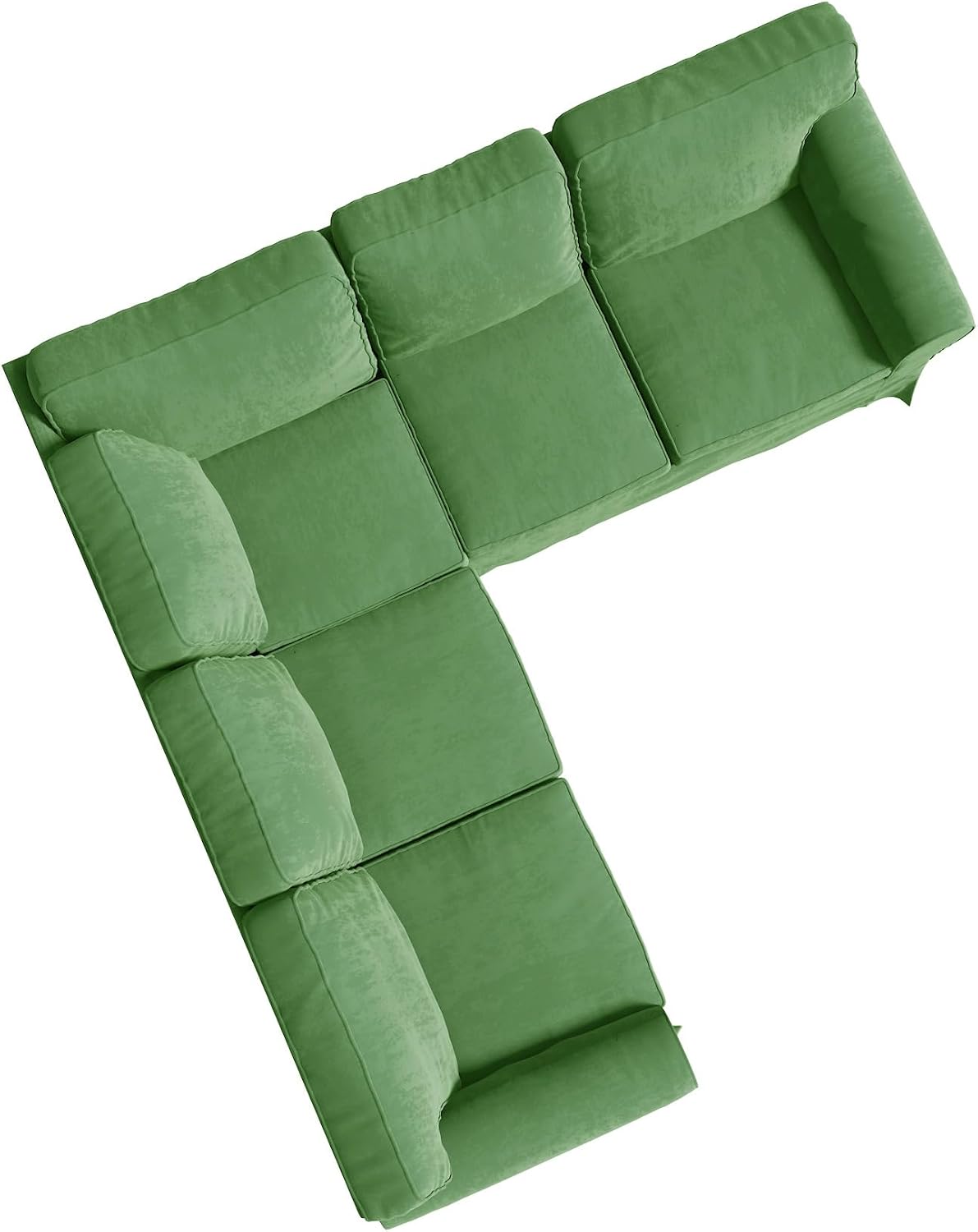 Velvet Pets Friendly Sectional Corner Sofa Covers Made Compatible with IKEA Ektorp 4 Four Seat Couch Sofa Slipcovers (Velvet Light Green Ektorp 2+2)
