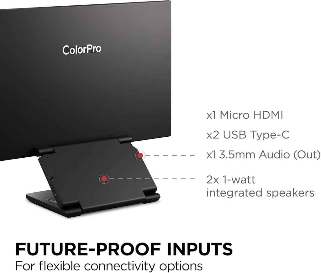 ViewSonic VP16-OLED 15.6' Portable 1080p OLED Monitor with 60W USB-C and mini-HDMI, and Ergonomic Stand(Renewed)