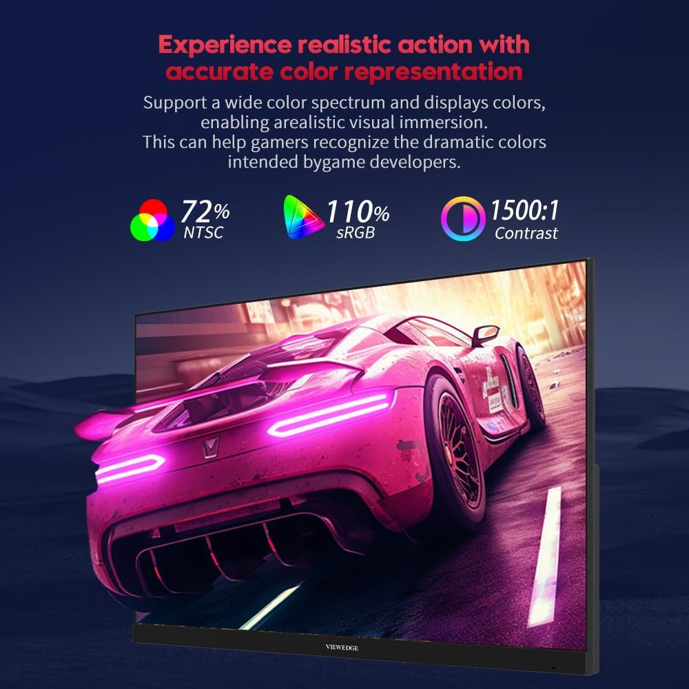 Viewedge 24 Inch Gaming Monitor 1080p 144hz, IPS 1ms FHD Computer Monitor with 110% sRGB, Bluelight Filter, HDMI & VGA Port, Support Wall Mount