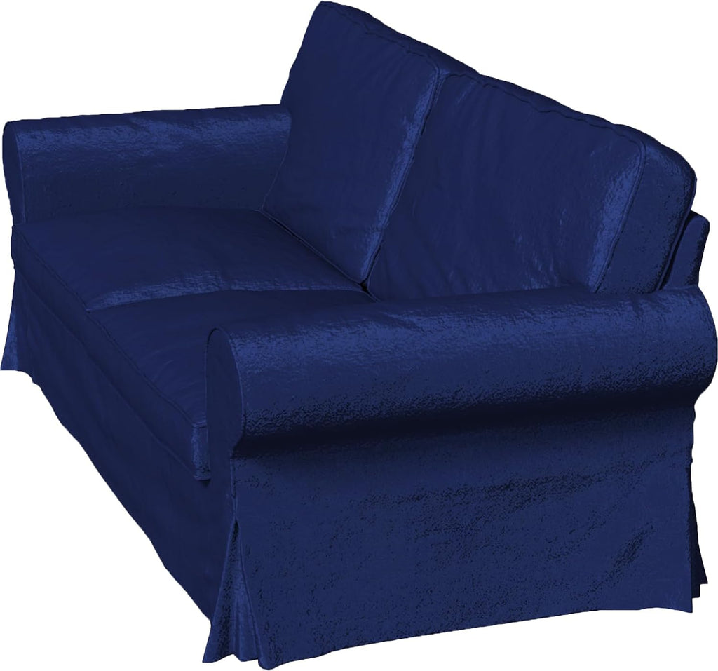 Velvet Pets Friendly Sofa Covers Made Compatible for IKEA Ektorp Loveseat Two Seat Slipcovers (Velvet Blue Ektorp 2)