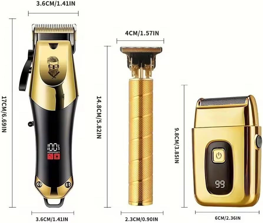Professional Hair Clippers for Men, USB Charging Beard Trimmer Shaver Electric Kit, Cordless Barber and Trimmers Set, Cutting, Shaving Machines for Grooming Gifts