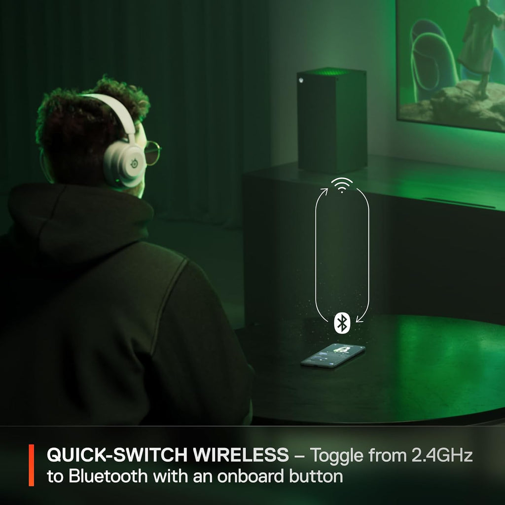 SteelSeries Arctis Nova 5X Wireless Multi-System Gaming Headset — White — Neodymium Magnetic Drivers — 100+ Audio Presets — 60 HR Battery — 2.4GHz or BT — Gen2.X Mic — Xbox, PC, PS, Switch, Mobile