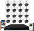GW Security 16 Channel 6K NVR 8MP Smart AI Intelligence AcuSearch Security Camera System with 16 UHD 4K 2160P Microphone Waterproof PoE IP 135° Wide Angle Security Dome Cameras, 4TB Hard Drive
