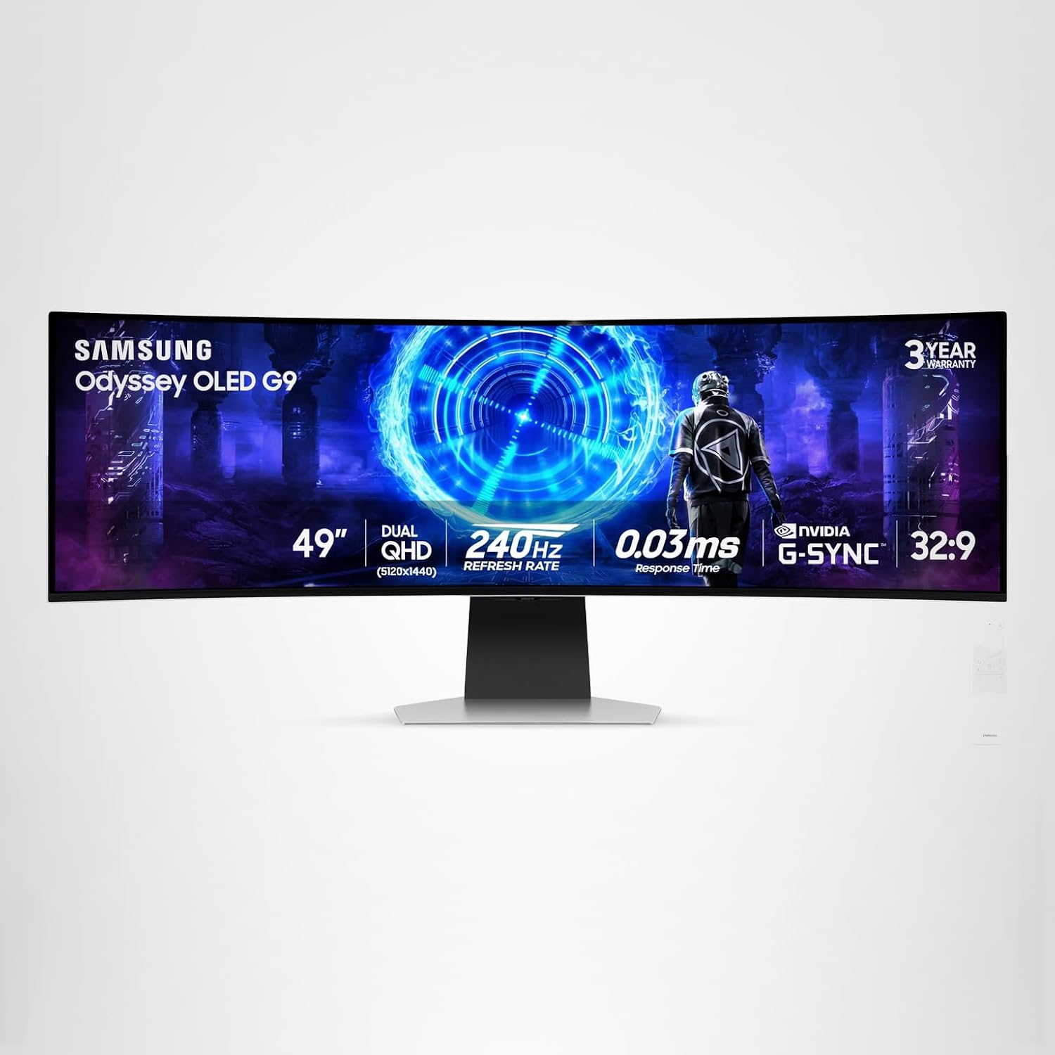 Samsung LS49DG956SNXGO 49' G95SD Odyssey OLED Curved Gaming Monitor with PRO-X-2-LIGHTSPEED Headset, G915 Keyboard, and PRO-X-2-SUPERLIGHT Mouse (2024)