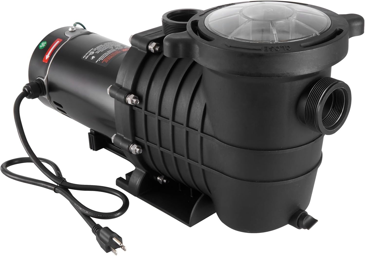 VEVOR Above Ground Pool Pump, 1HP, 80 GPM Max. Flow Single Speed Swimming Pool Pump, 110V/240V 3450RPM 34.4ft Max. Head Pool Pump with Filter Basket for Above Ground Pools, Hot Tubs, or Spas