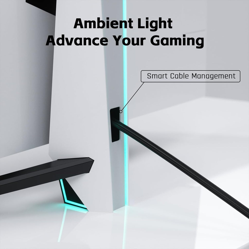 KTC G42P5/G48P5S Stand Set – White Monitor Stand, for 42/48 Inch OLED Monitor, Sturdy Metal Design, -5° ~ +20° Tilt with RGB Light, 100×100 Vesa Support