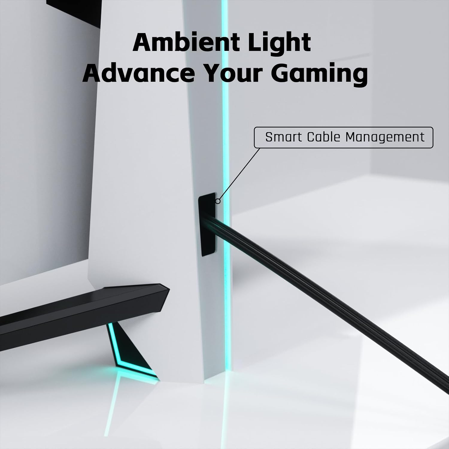 KTC G42P5/G48P5S Stand Set – White Monitor Stand, for 42/48 Inch OLED Monitor, Sturdy Metal Design, -5° ~ +20° Tilt with RGB Light, 100×100 Vesa Support
