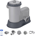 Bestway 1,500 GPH Filter Pump for Above Ground Swimming Pool with Type III A/C Cartridge, Adapter Accessories and Timer