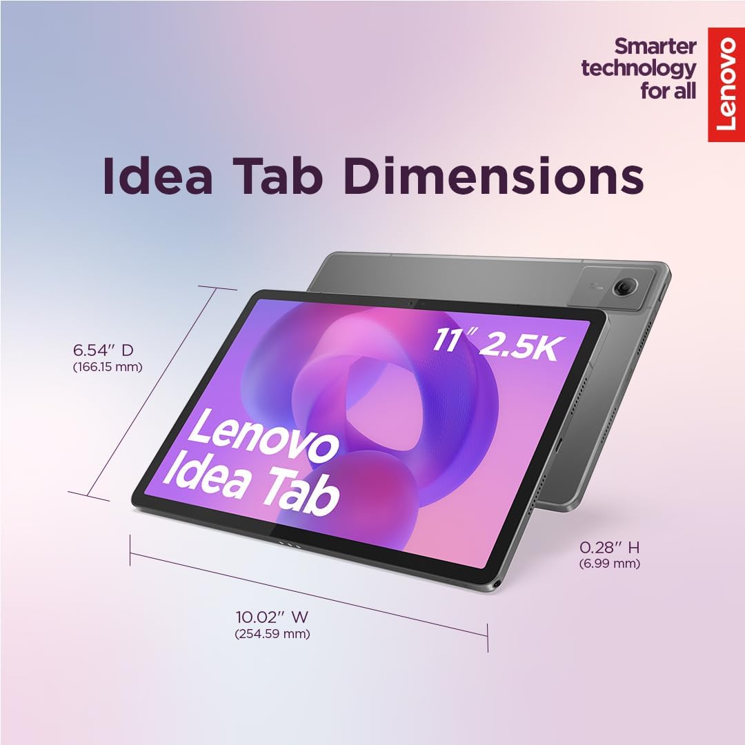 Lenovo Idea Tab - College Tablet - 11″ 2.5K IPS Touchscreen Display - 90Hz - MediaTek Dimensity 6300-8 GB Memory - 256 GB Storage - Integrated Arm Mali-G57 MC2 - Tab Pen and Folio Case