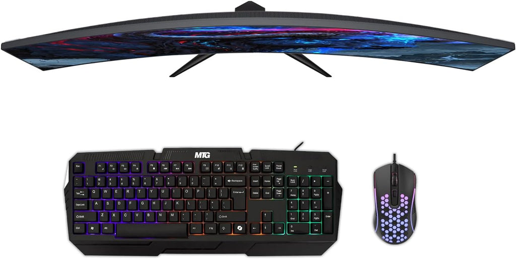 HP G3 Gaming Desktop PC Bundle with Core i7 32GB RAM 1TB SSD 24 inch Curved Monitor RTX 1660s Graphics RGB Keyboard with AI-Enabled Copilot Key Mouse Headphones Webcam Windows 11(Renewed)