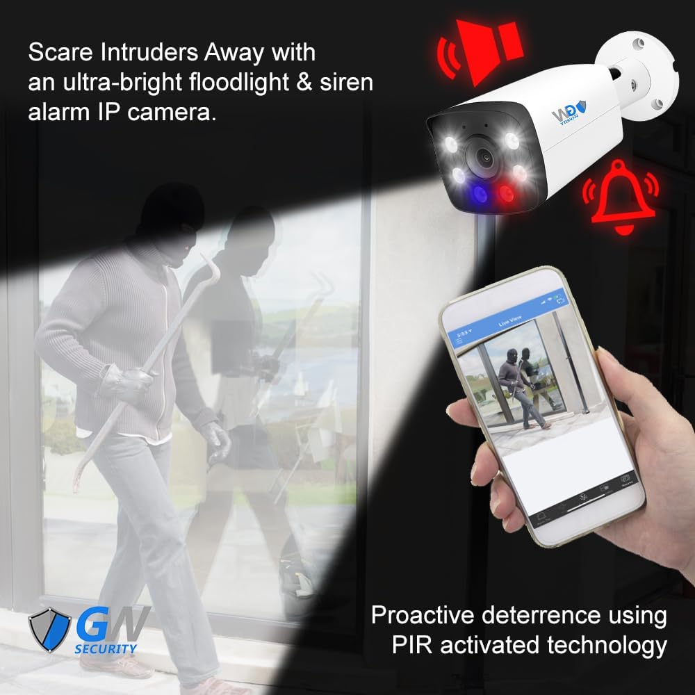 GW Security 16 Channel 12MP NVR 4K Fulltime Color Night Vision Security Camera System with 16 UltraHD 8MP Two-Way Audio Outdoor PoE Security Camera, Smart AI Face Recognition Human & Vehicle Detection