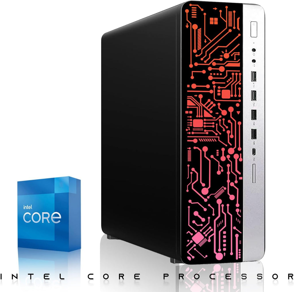 HP G4 Desktop RGB Computer PC Intel i7-8th Gen, 16GB DDR4 Ram 512GB SSD, Dual 24 Inch Monitor, GT 1030, RGB Speaker, Gaming Keyboard Mouse, 2X ARGB Fan WiFi, Win 11 Home (Renewed)
