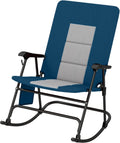 Tangkula Folding Rocking Chair, Foldable Camping Rocking Chair with Padded Seat High Back & Armrest, Support 350 lbs, Portable for Indoor Outdoor Patio Lawn Backyard (1, Blue)