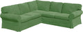 Velvet Pets Friendly Sectional Corner Sofa Covers Made Compatible with IKEA Ektorp 4 Four Seat Couch Sofa Slipcovers (Velvet Light Green Ektorp 2+2)