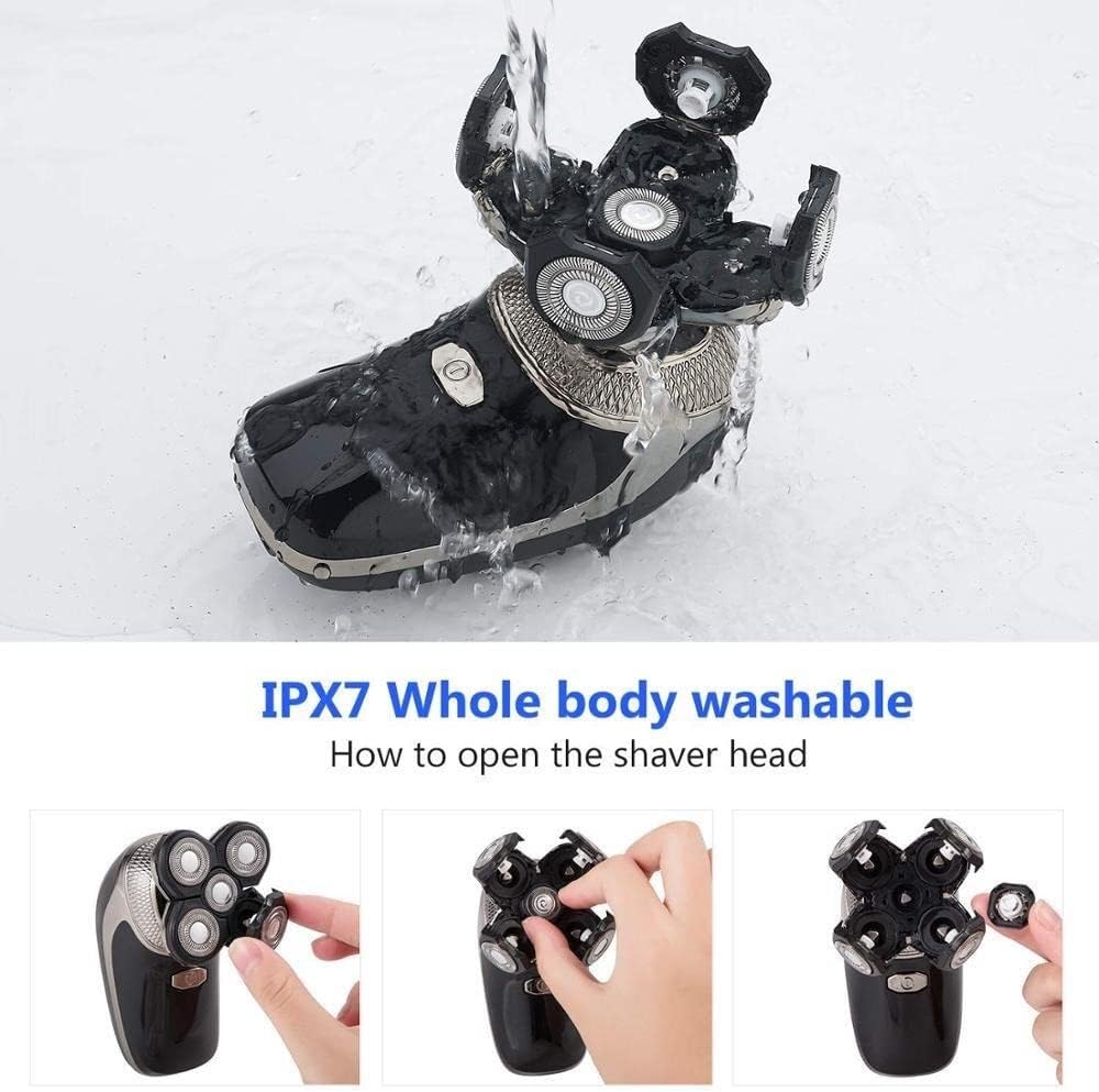 Head Shavers for Bald Men, Waterproof Electric Shaver for Men Beard Hair Trimmer Electric Razor Rechargeable Shaving Machine for Bald Head