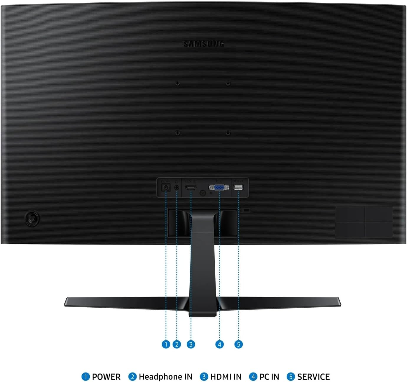 Samsung 27' Essential S3 Series FHD LED Curved Monitor, 1800R, Game Mode, 100Hz Refresh Rate, Dual Ports, Eye Comfort, Black, with HDMI Cable