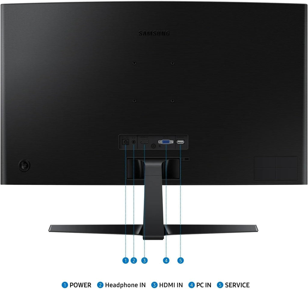 Samsung 27' Essential S3 Series LED Curved Monitor, FHD 1800R, Game Mode, 100Hz, Dual Ports, Eye Comfort, Black, with GSF HDMI Cable