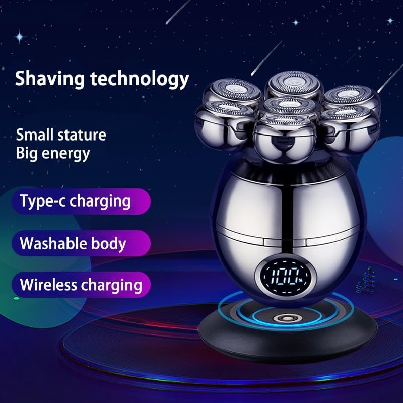 Head Shavers for Bald Men, 7D Floating Cutter Head Base Charging Portable Electric Shaver for Men Face Beard Trimmer Clipper Man Waterproof Shaving Machine