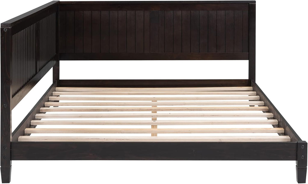 Merax Full Size Daybed Espresso Wood Sofa Bed