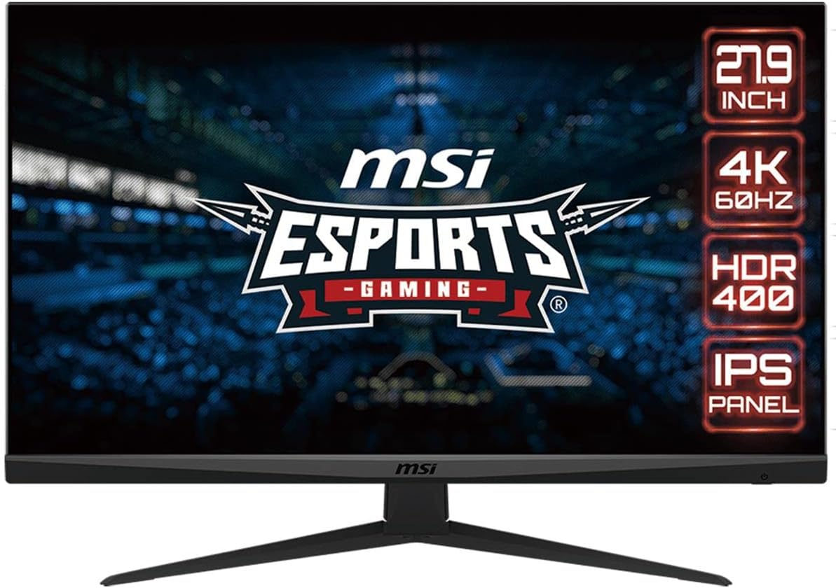 msi G281UV, 28' Gaming Monitor, 3840 x 2160 (UHD), IPS, 1ms, 60Hz, FreeSync, HDR Ready, HDMI, Displayport, Tilt