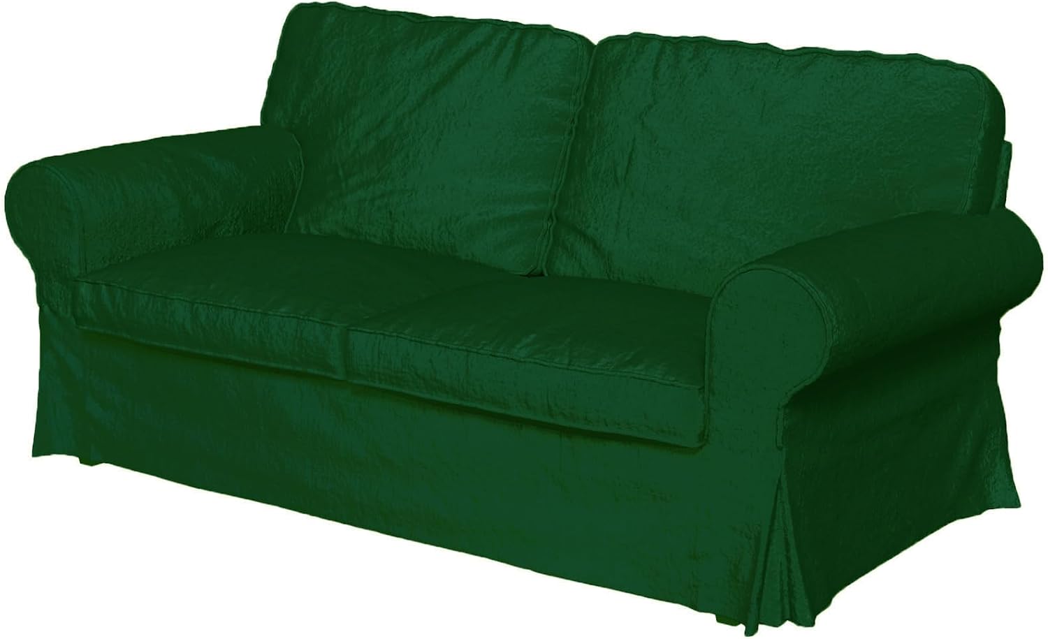 Velvet Pets Friendly Sofa Covers Made Compatible with IKEA Ektorp Loveseat Two Seat Slipcovers (Velvet Dark Green Ektorp 2)