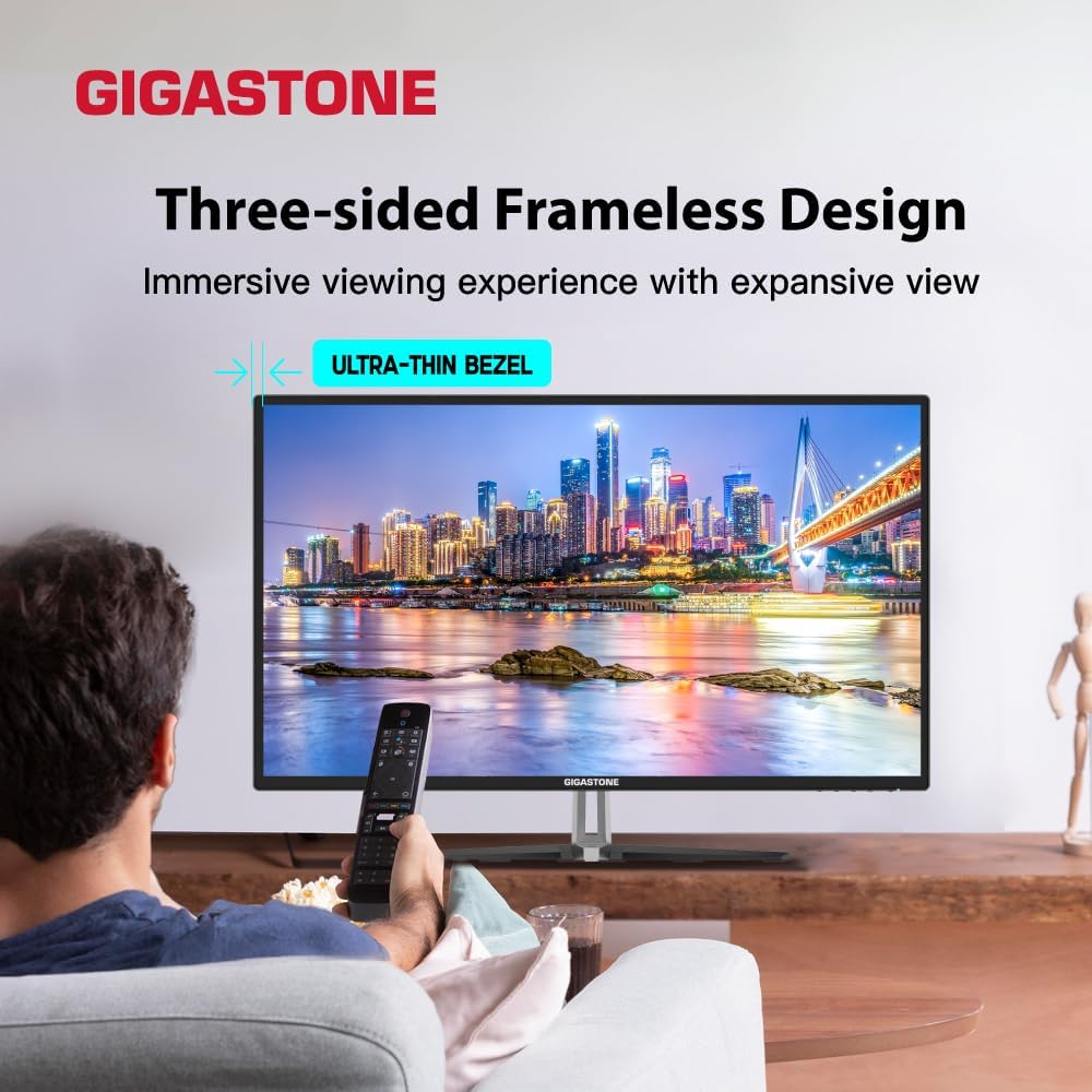 Gigastone 32 inch IPS LED Back Light Monitor 2-Pack 75Hz FHD 1920 x 1080, 178° Wide View Frameless Computer Monitor 5ms, Eye Care Technology, Ergonomic Tilt VESA Mount, HDMI VGA
