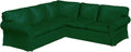 Velvet Pets Friendly Sectional Corner Sofa Covers Made Compatible with IKEA Ektorp 4 Four Seat Couch Sofa Slipcovers (Velvet Green Ektorp 2+2)