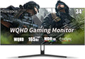 Viewedge Gaming Monitor 34 inch WQHD (3440x1440p) 165Hz Computer Monitor, 1ms 120% sRGB HDR10 VA DisplayPort HDMI Monitor, Wall Mountable Built-in Speakers