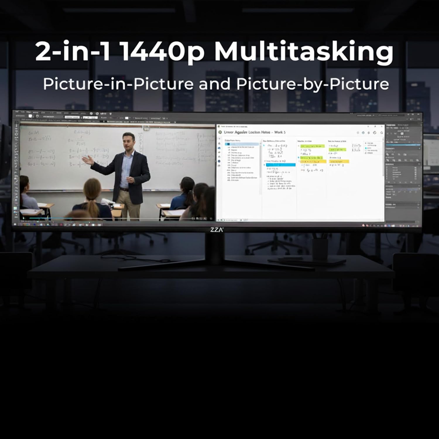 ZZA 49' Curved Gaming Monitor, 5K UHD (5120x 1440) VA Display, 1500R Immersion, 165Hz Refresh Rate, Advanced Computer Screen, Supports AMD FreeSync Premium, 120% sRGB Color Gamut,HDMI 2.0/DP1.4