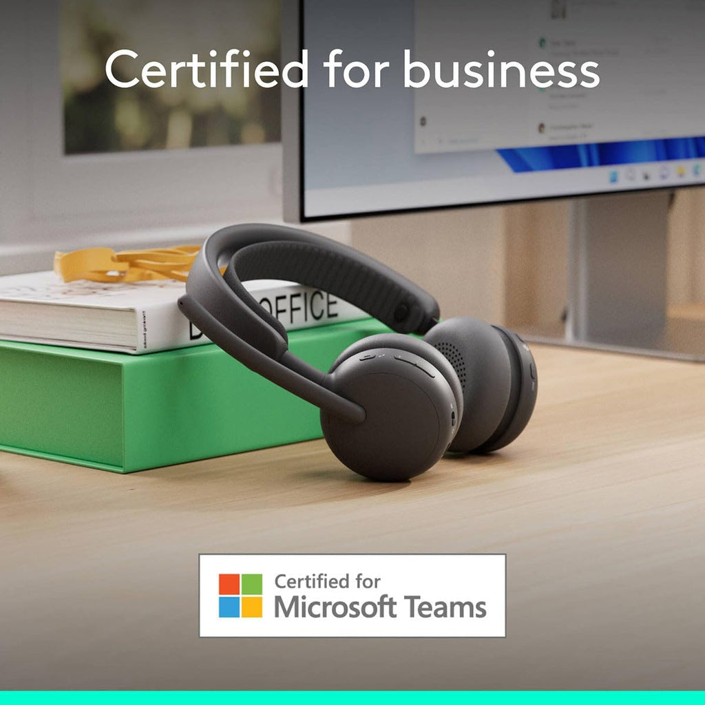 Logitech Zone Wireless 2 ES for Business - Noise-Canceling Wireless Headset with Adaptive Hybrid ANC, Native Bluetooth, Microsoft Teams Certified - Graphite