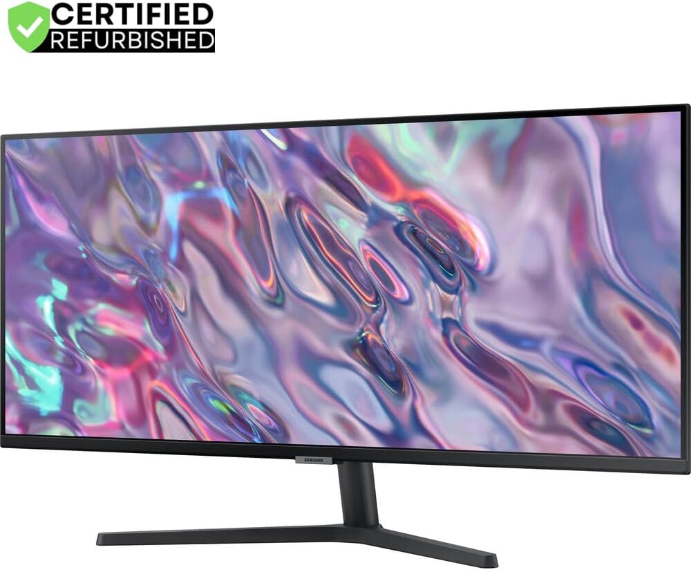 Samsung (Refurbished LS34C502GANXZA 34 inch ViewFinity S50GC Series 1440p HDR Ultrawide Monitor Bundle with 2 YR CPS Enhanced Protection Pack (Renewed)