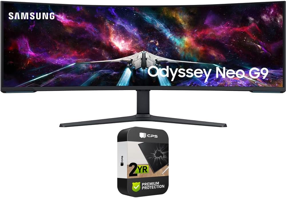 Samsung LS57CG952NNXZA 57 inch Odyssey Neo G9 Curved Gaming Monitor (Renewed) Bundle with 2 YR CPS Enhanced Protection Pack