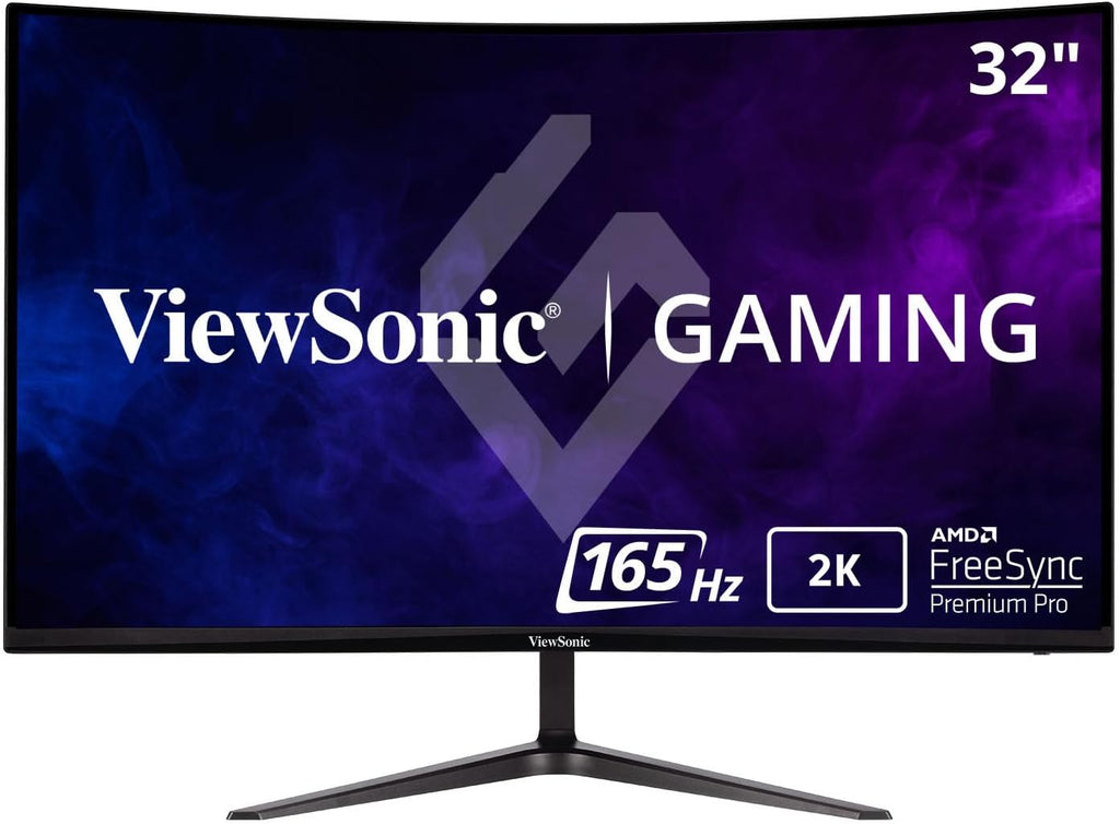 ViewSonic VX3218C-2K 32' Curved 1440p 1ms 165Hz Gaming Monitor with AMD FreeSync Premium, HDMI and Display Port(Renewed)