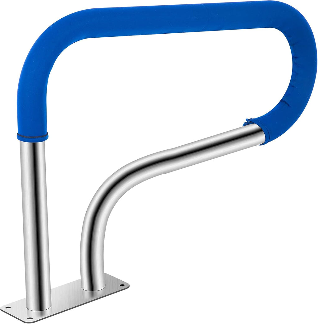 VEVOR Pool Handrail, 32 x 22.5 Swimming Pool Stair Rail, 304 Stainless Steel Stair Pool Hand Rail Rated 375lbs Load Capacity, Pool Rail with Quick Mount Base Plate, and Complete Mounting Accessories