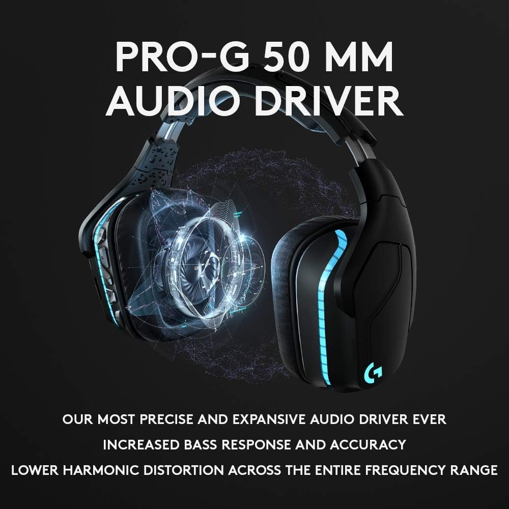 Logitech G935 Over Ear Wireless Headset, Black + Logitech G502 Gaming Mouse 11-Button Gaming Mouse, Black