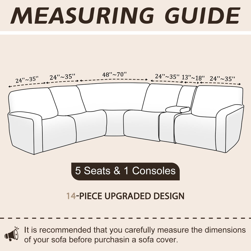Arfntevss Sectional Recliner Couch Covers Velvet Washable Corner Sectional Sofa Cover for Reclining Stretch Soft Thick L Shape Recliner Slipcover Set (5 Seat with 1 Console Cover, Charcoal Gray)