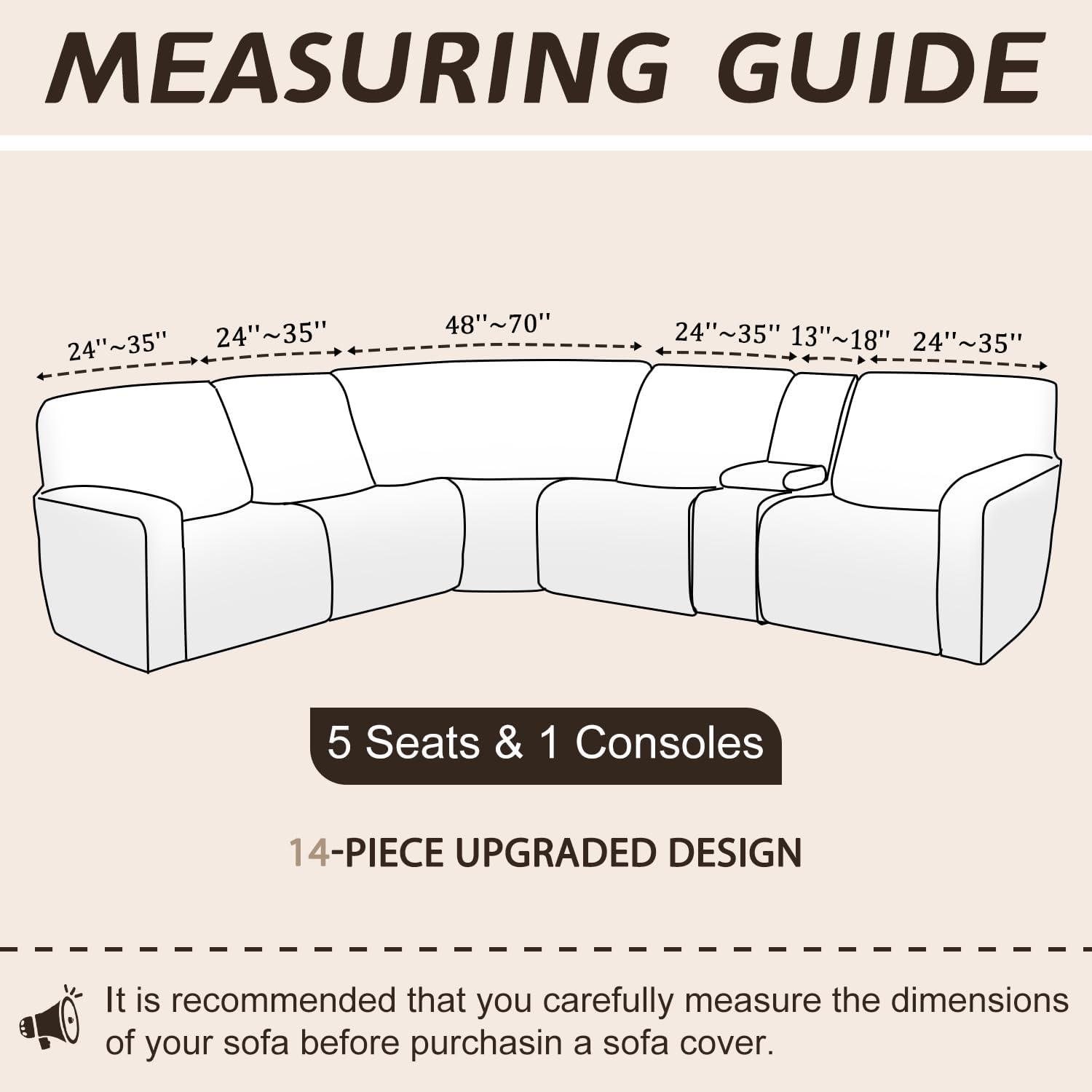Arfntevss Sectional Recliner Couch Covers Velvet Washable Corner Sectional Sofa Cover for Reclining Stretch Soft Thick L Shape Recliner Slipcover Set (5 Seat with 1 Console Cover, Charcoal Gray)