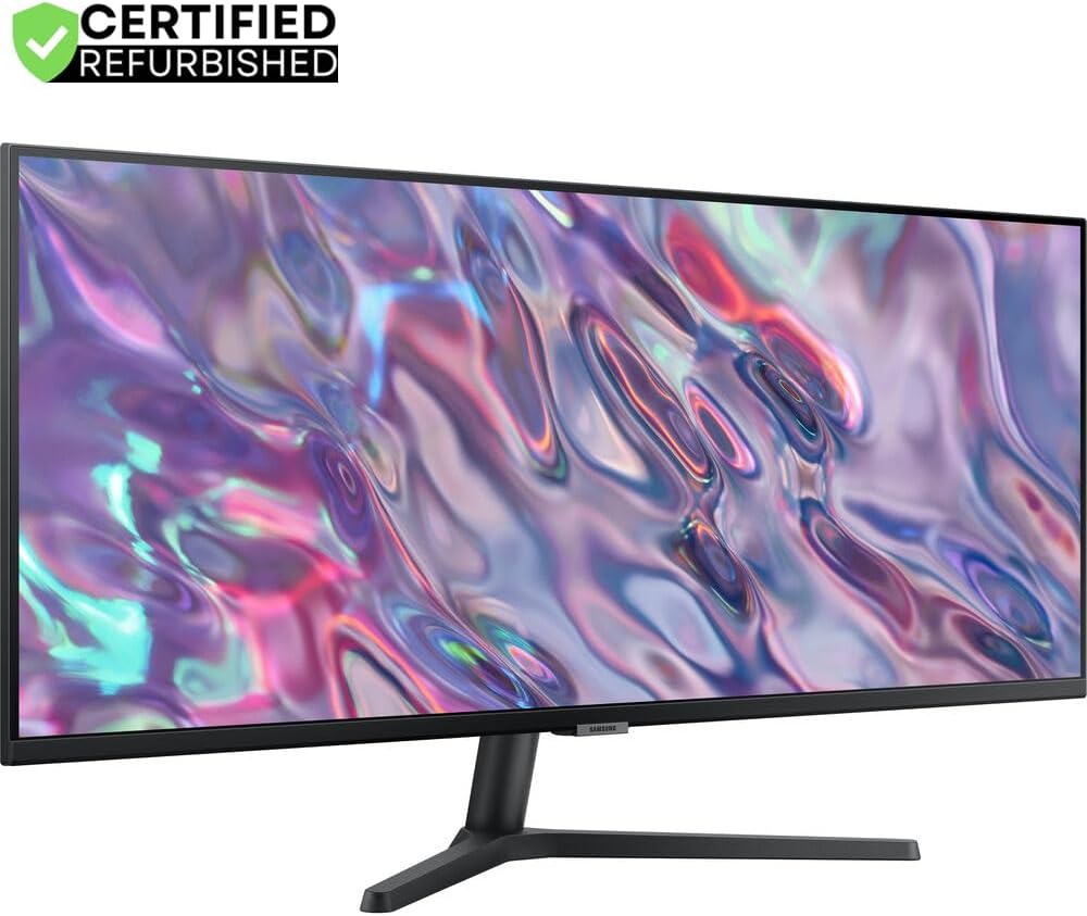 Samsung (Refurbished LS34C502GANXZA 34 inch ViewFinity S50GC Series 1440p HDR Ultrawide Monitor Bundle with 2 YR CPS Enhanced Protection Pack (Renewed)
